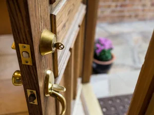 Front door wide open and unlocked